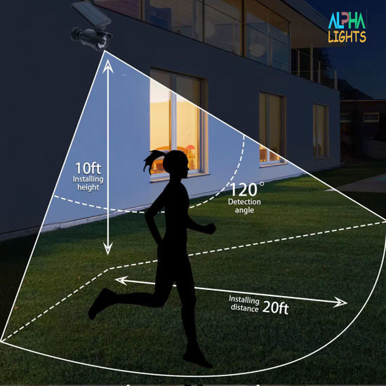 Outdoor Solar Motion Sensor Security Light – Waterproof LED Spotlight with 25ft Detection Range