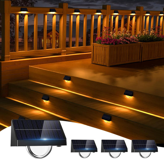 Solar Step Lights 4 Pack – RGB Decking Lights with 8 Colours & 11 Modes