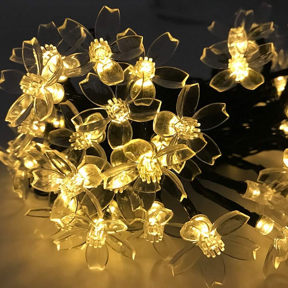 Solar Flower String Lights – 6.5m (21ft). 30 LED Warm White