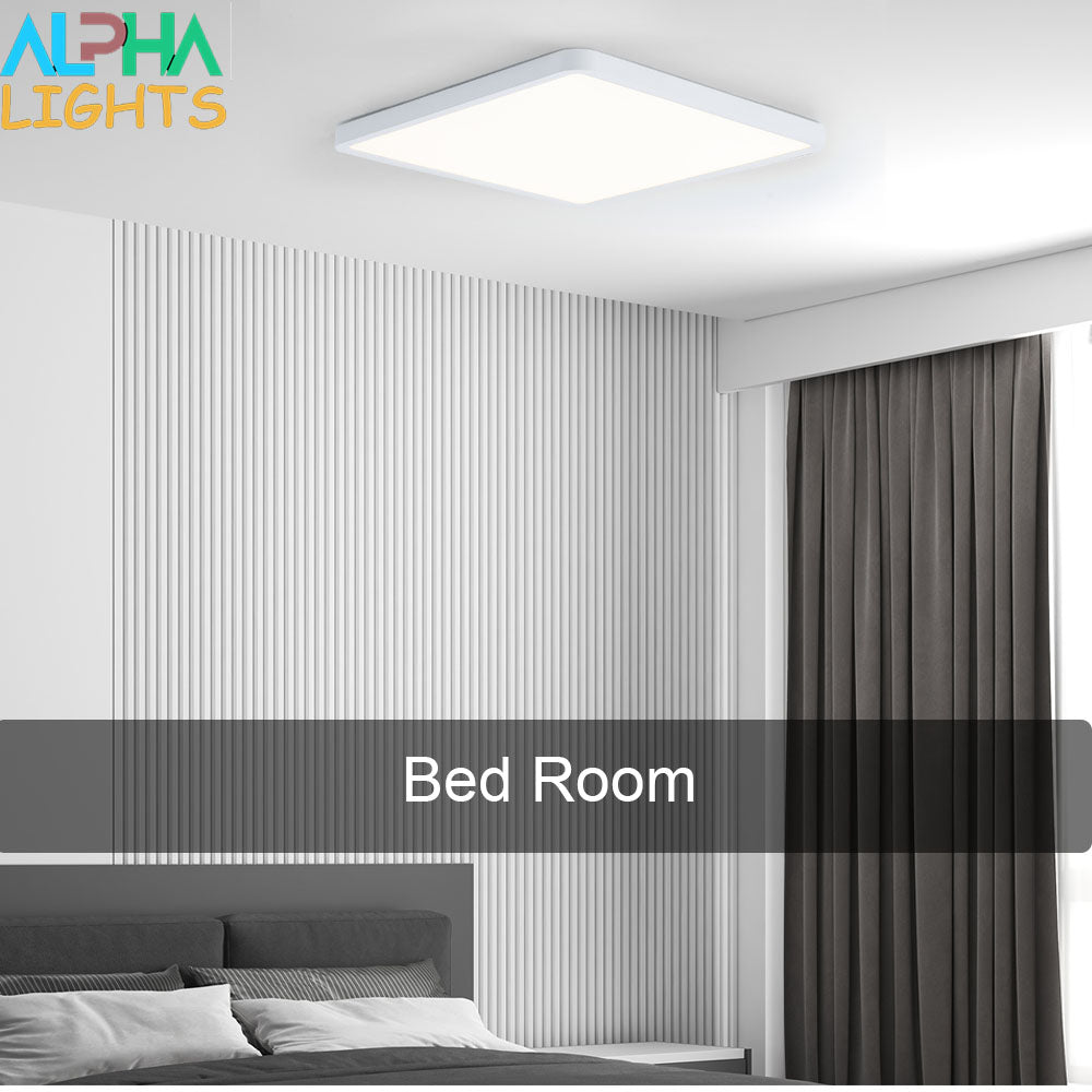 48W LED Panel Ceiling Light – 20 Inch Flush Mount White Fixture for Kitchen. Bedroom & Living Room