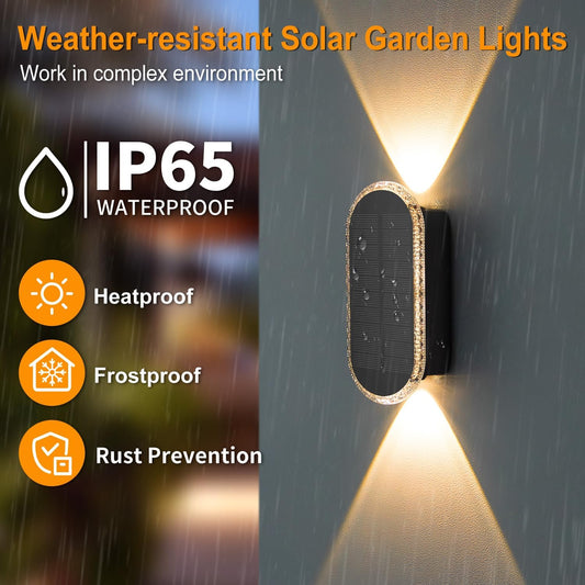 6 Pack Solar Fence Lights Outdoor β Up & Down Wall Lamps