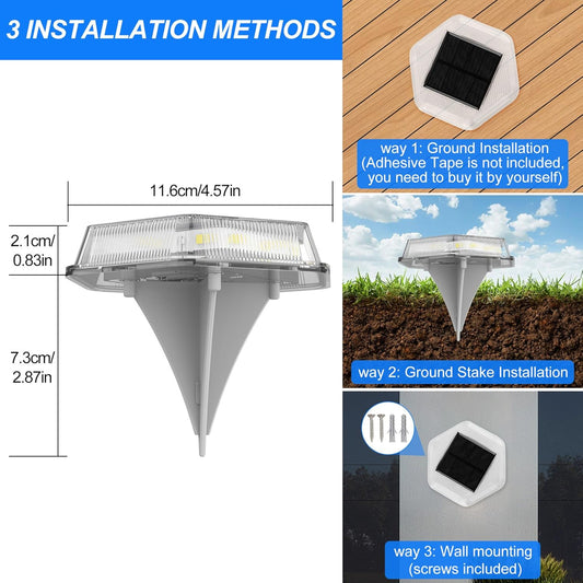 Solar Deck Lights 4 Pack β Outdoor Waterproof Ground Pathway