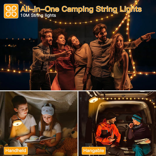 Rechargeable Camping String Lights – 100LED. 10M. 8 Modes
