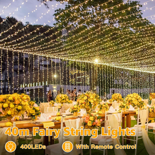 40M Fairy Lights – 400 LEDs. Waterproof. Timer. Dimmable