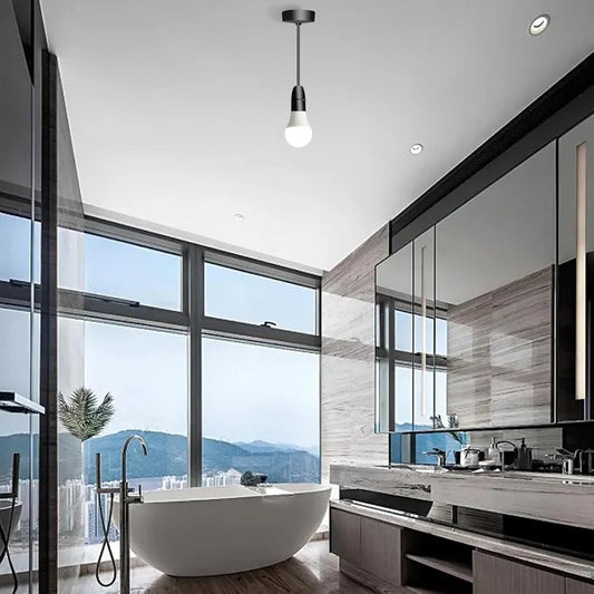6 100W T2 Black Ceiling Pendant Lamp holder E27