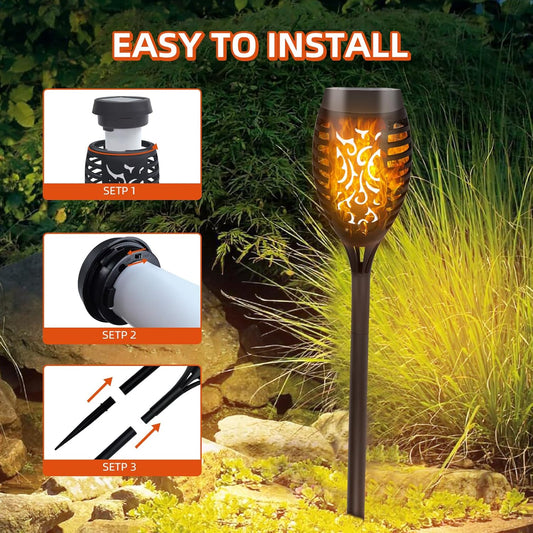 6-Pack Solar Flickering Flame Garden Lights