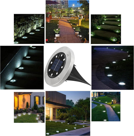12-Pack Solar Deck Lights β Waterproof Outdoor LED Ground Lights for Walkways
