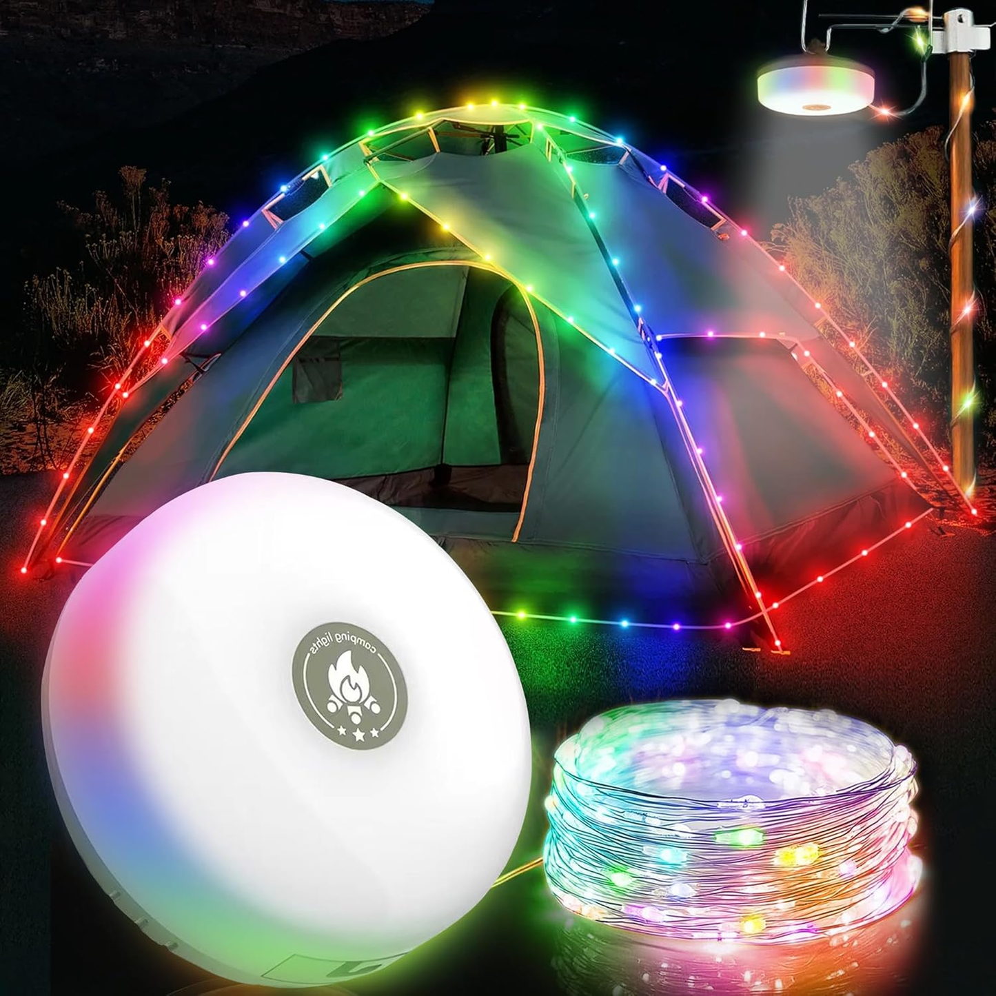 20M Rechargeable Camping String Lights