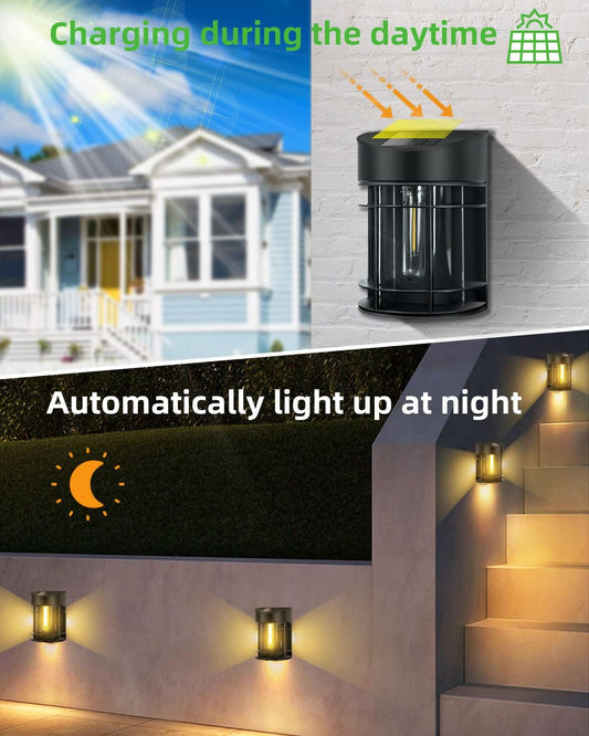 Retro Solar Fence Lights โ 6 Pack Warm White