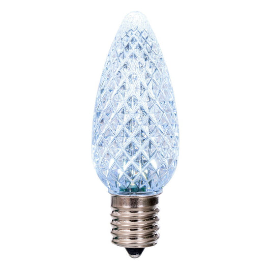 LED C9 White Options - Transparent Faceted Bulbs - Steady