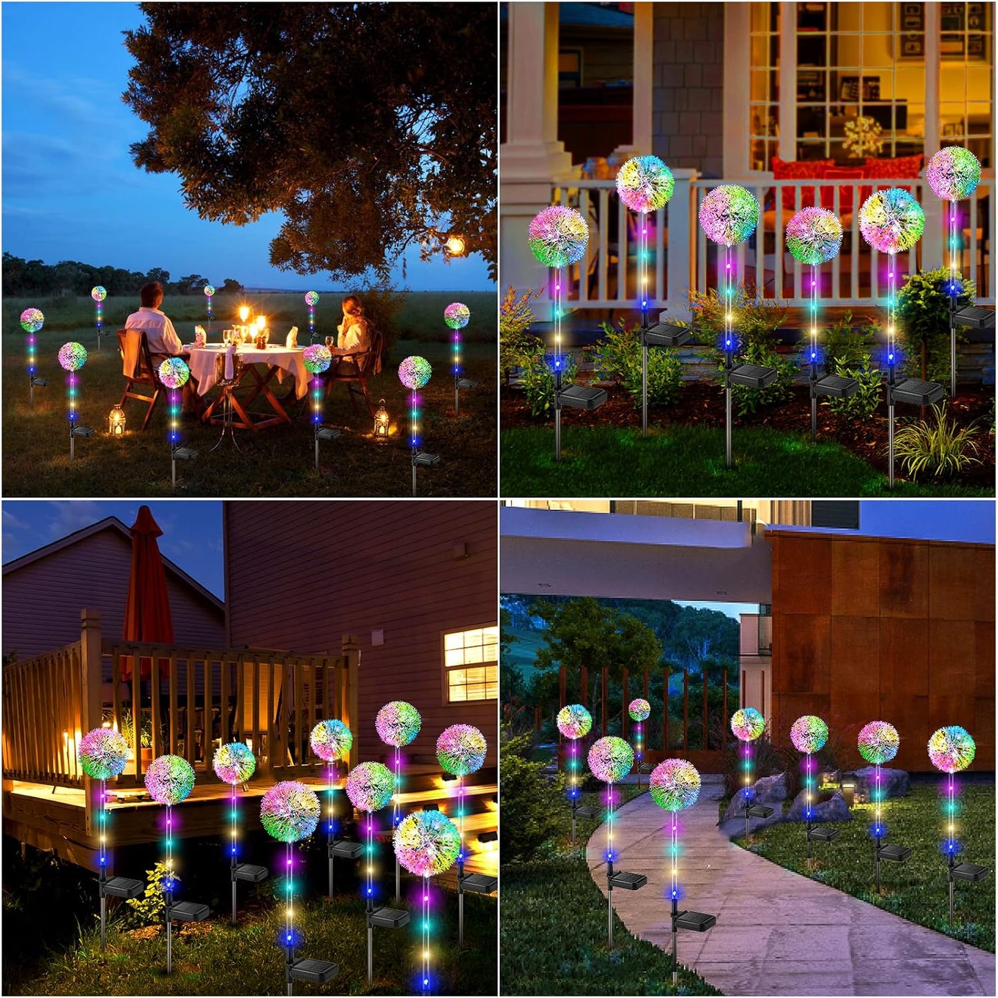 4 Pack Colorful Garden Lights