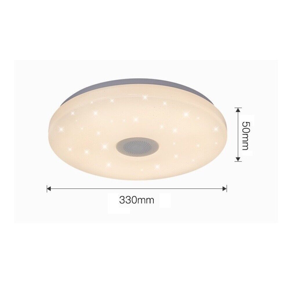 48W RGB LED Ceiling Light with Bluetooth Speaker & Remote. Music Sync. Dimmable & Smart App Control