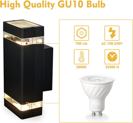 2 Pack Up Down Outdoor Wall Lights
