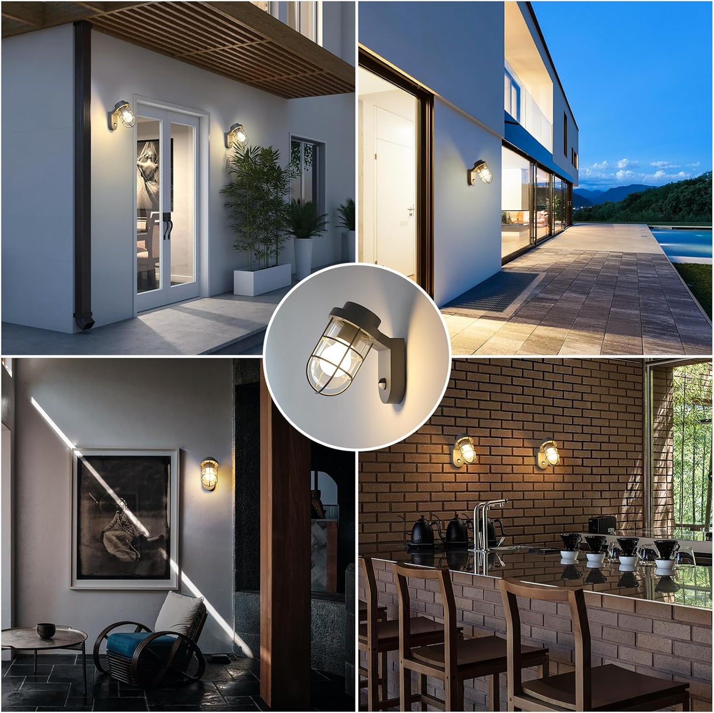 Outdoor PIR Motion Sensor Wall Lantern Light. IP44 Waterproof