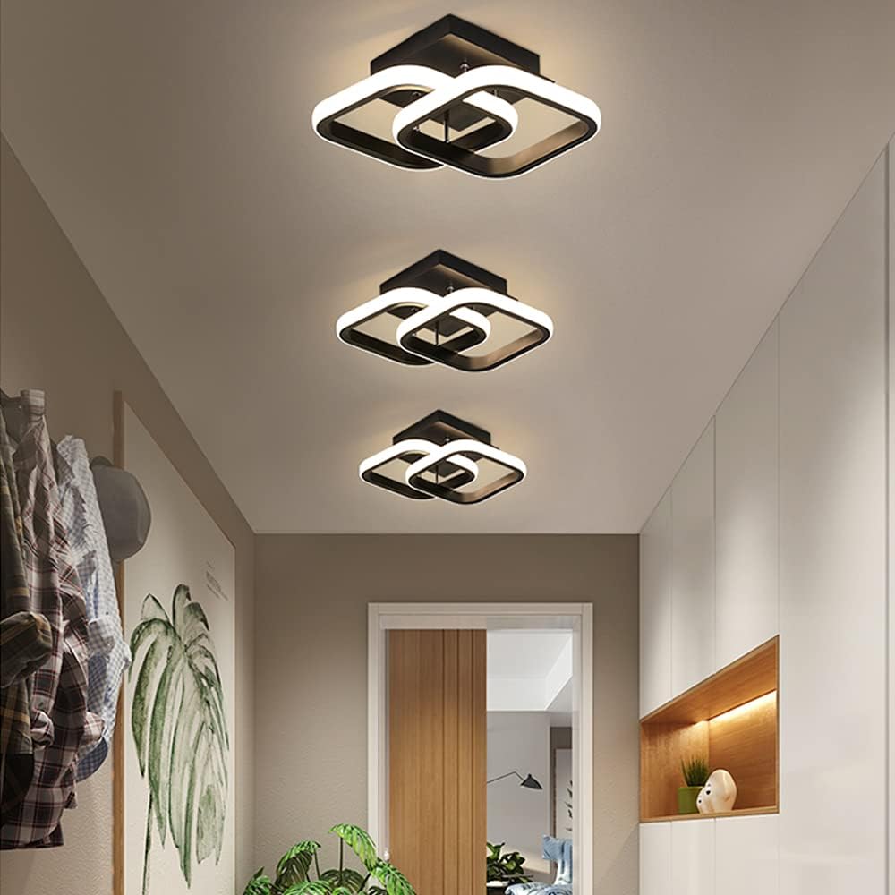 Modern Square LED Ceiling Light - 22W Warm White. LED Ceiling Light For Hallways & Bedrooms