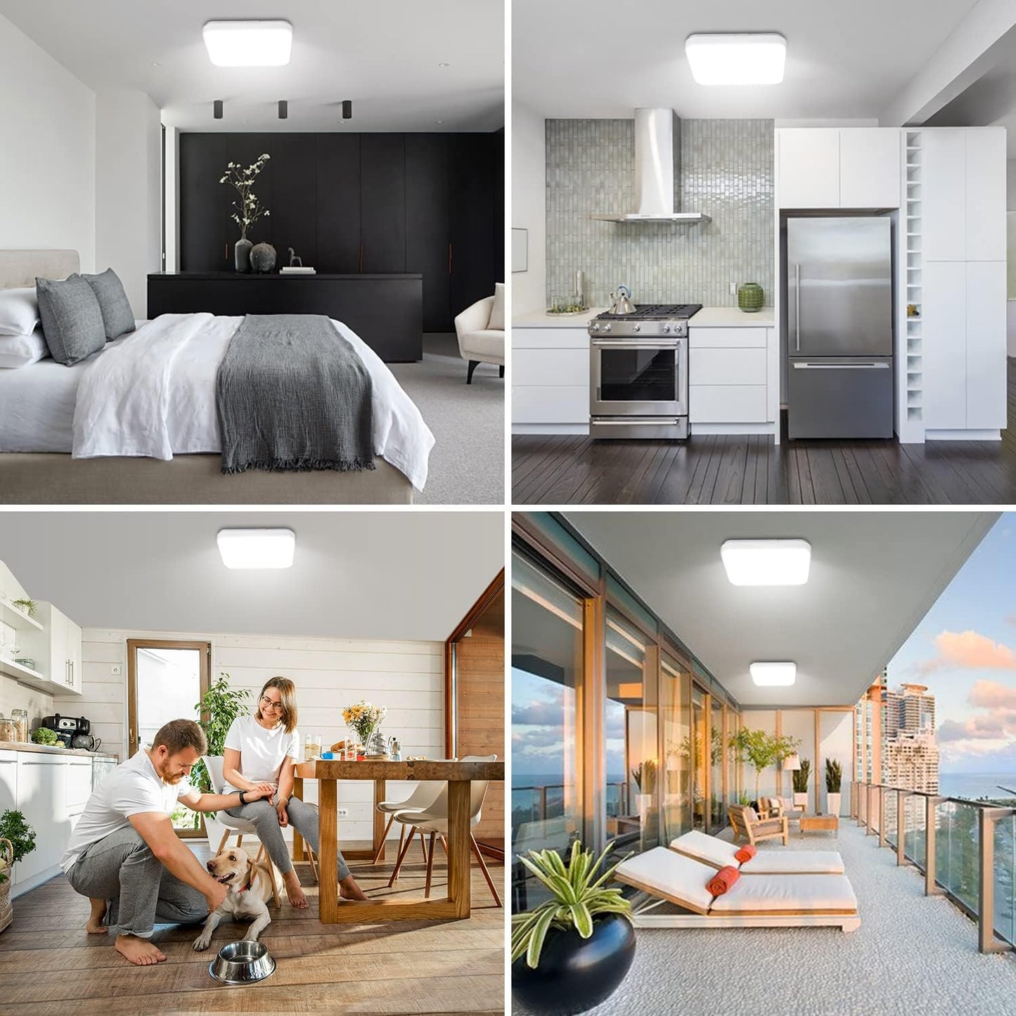24W Square LED Ceiling Light. IP44. 5000K Daylight