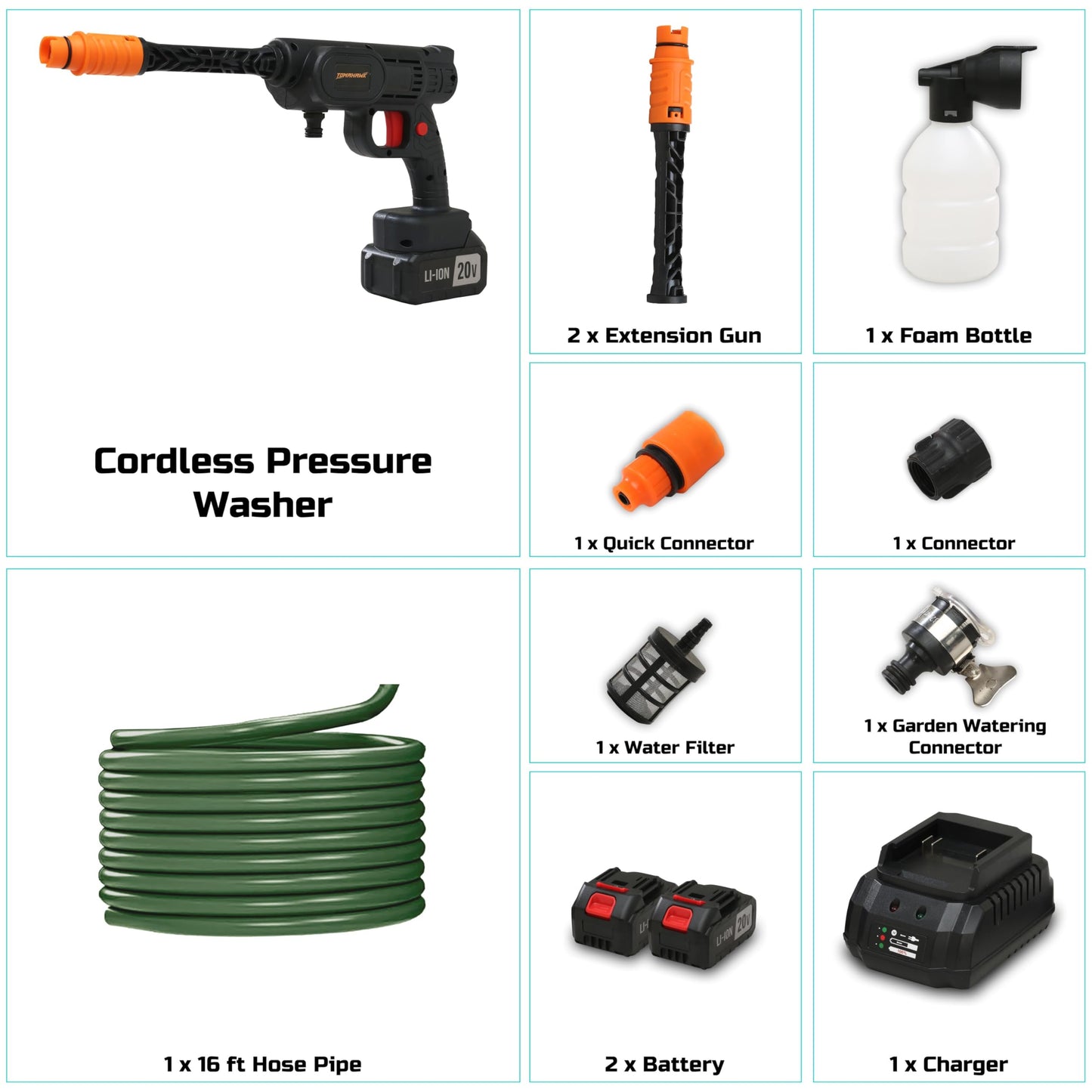 Cordless Pressure Washer - 300W 350 PSI - TCPW0700