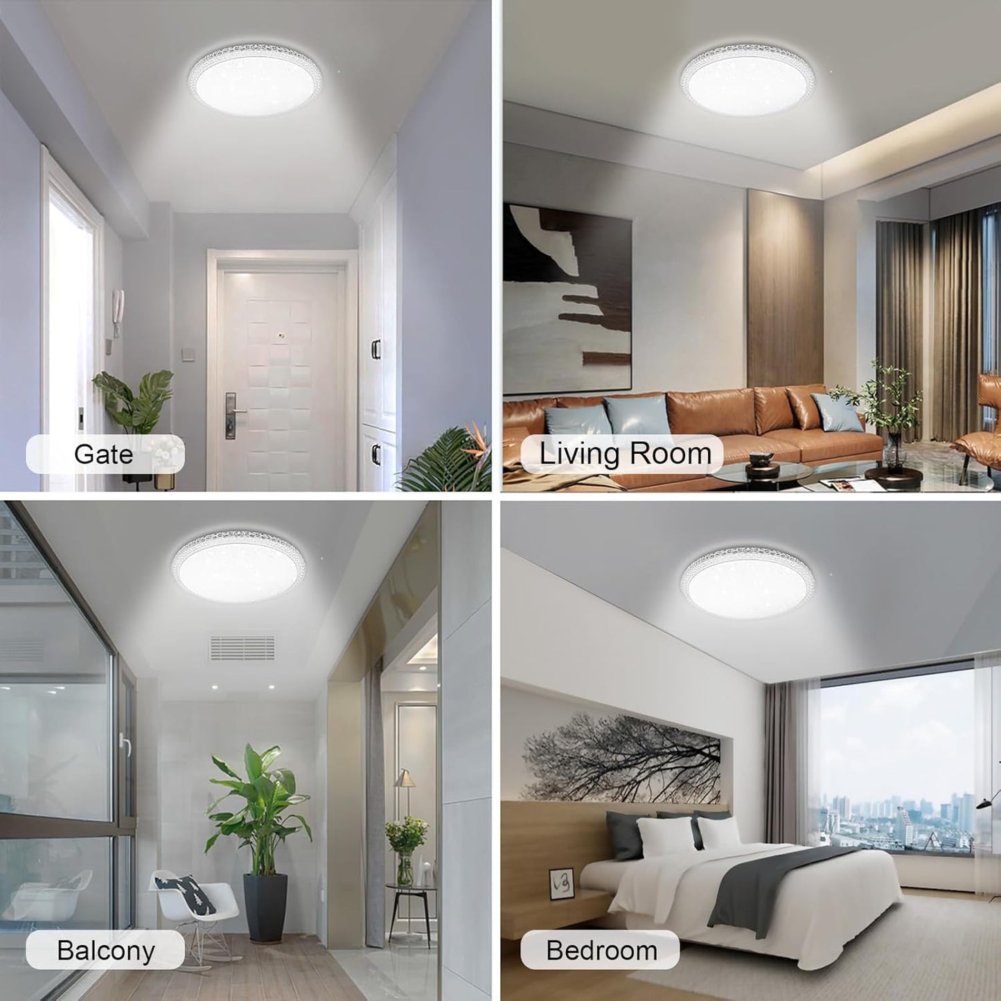 18W LED Ceiling Light 1950LM 6500K Daylight Star Round Modern Lamp