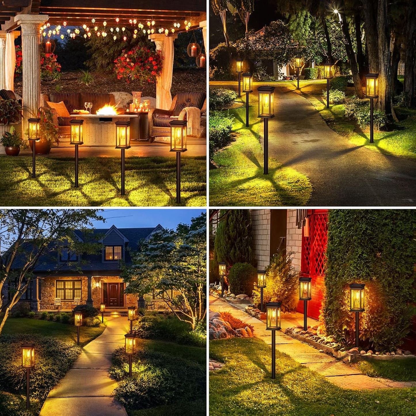 4 Pack Solar Pathway Garden Lights