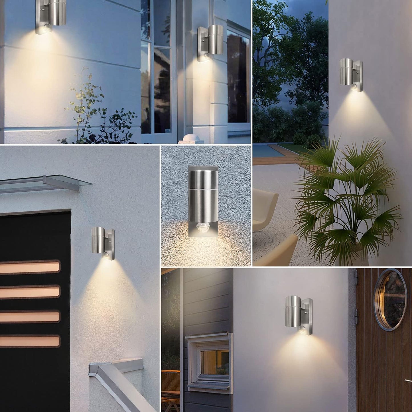 Outdoor Wall Light with PIR Motion Sensor. GU10 Base. IP44