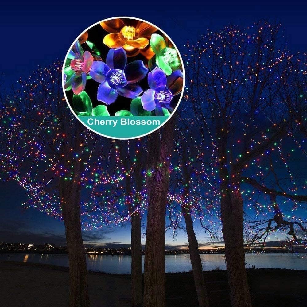 Solar Blossom String Lights – 50 LEDs. Multicolor. 23ft