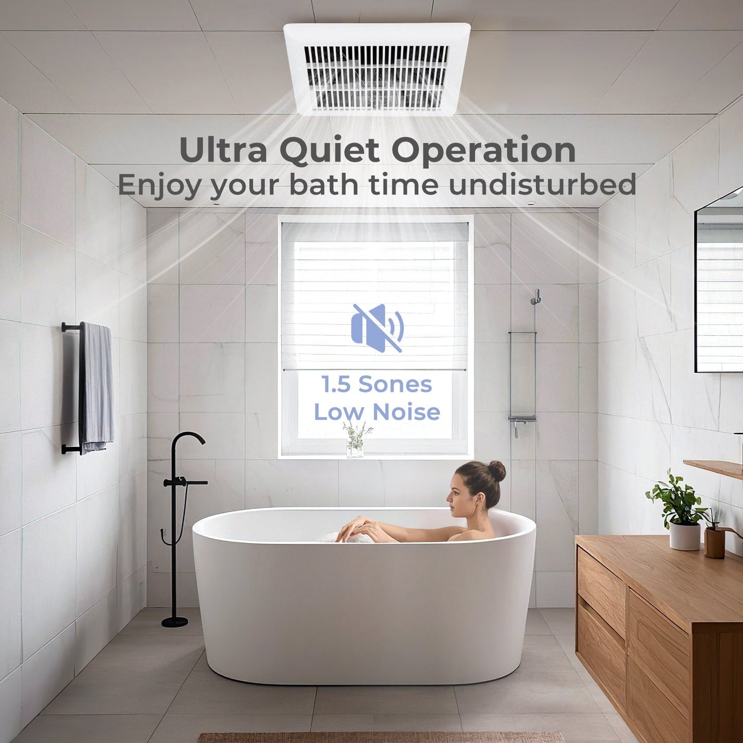 80 CFM Ceiling Mount Bathroom Exhaust Fan with Metal Housing and 4 Inches Duct