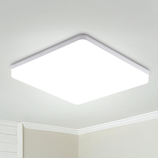 Square LED Ceiling Light. 4320lm. 6000K Daylight White. IP44 Waterproof. Energy-Saving Light for Bathroom. Kitchen. Bedroom. Office