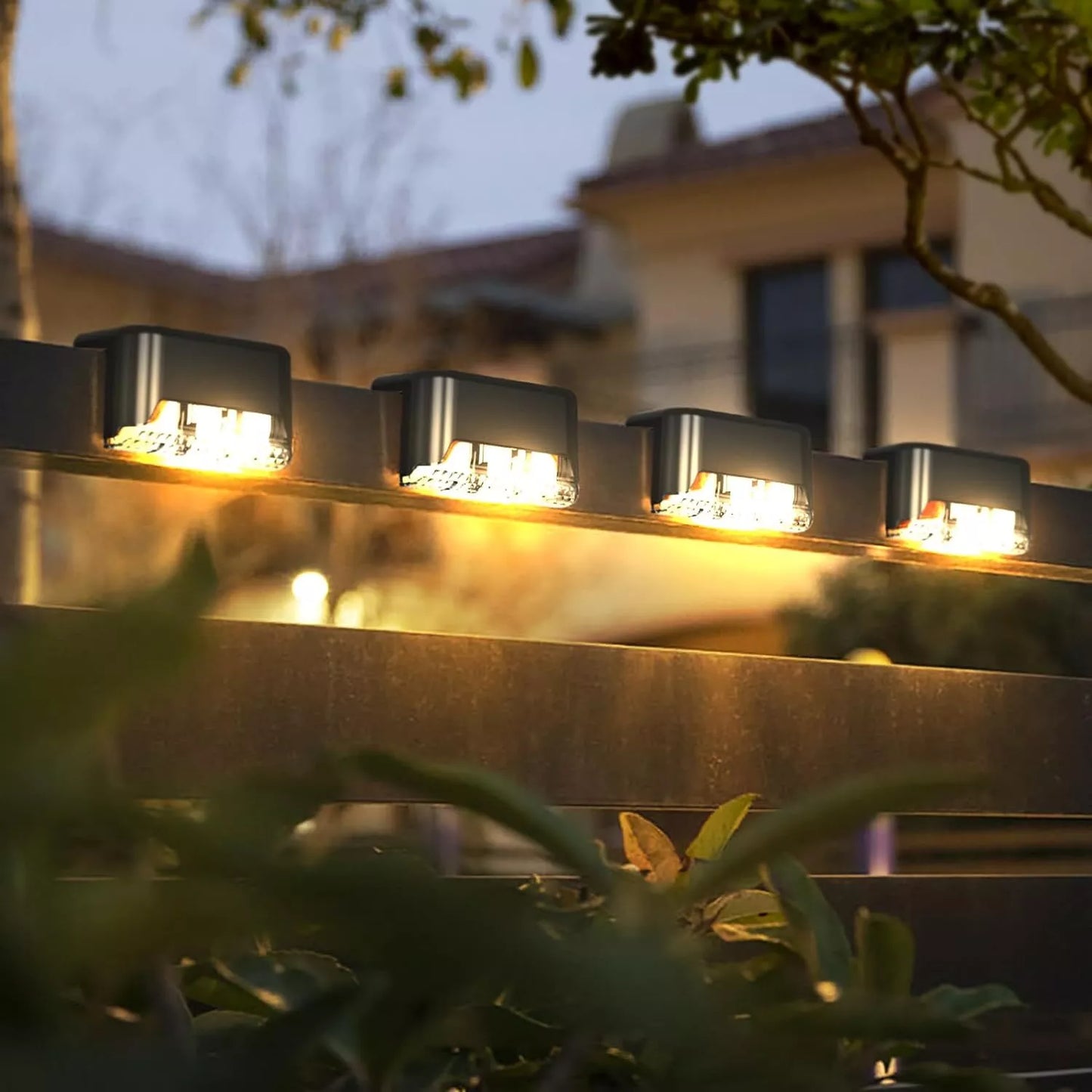 Solar Deck Lights 16PCS LED Outdoor Waterproof Pathway & Stair Lamps