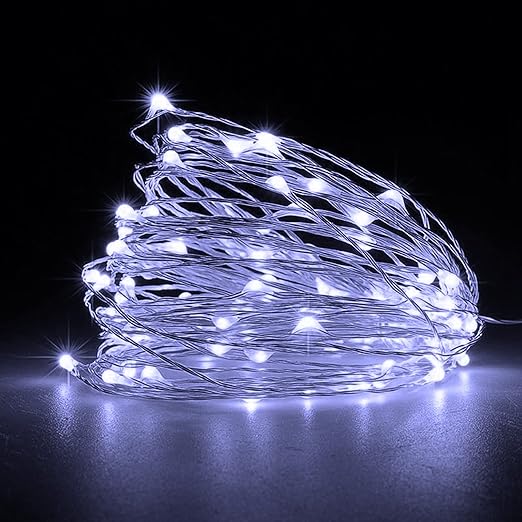 50 LED Battery Fairy Lights – Warm White Copper Wire