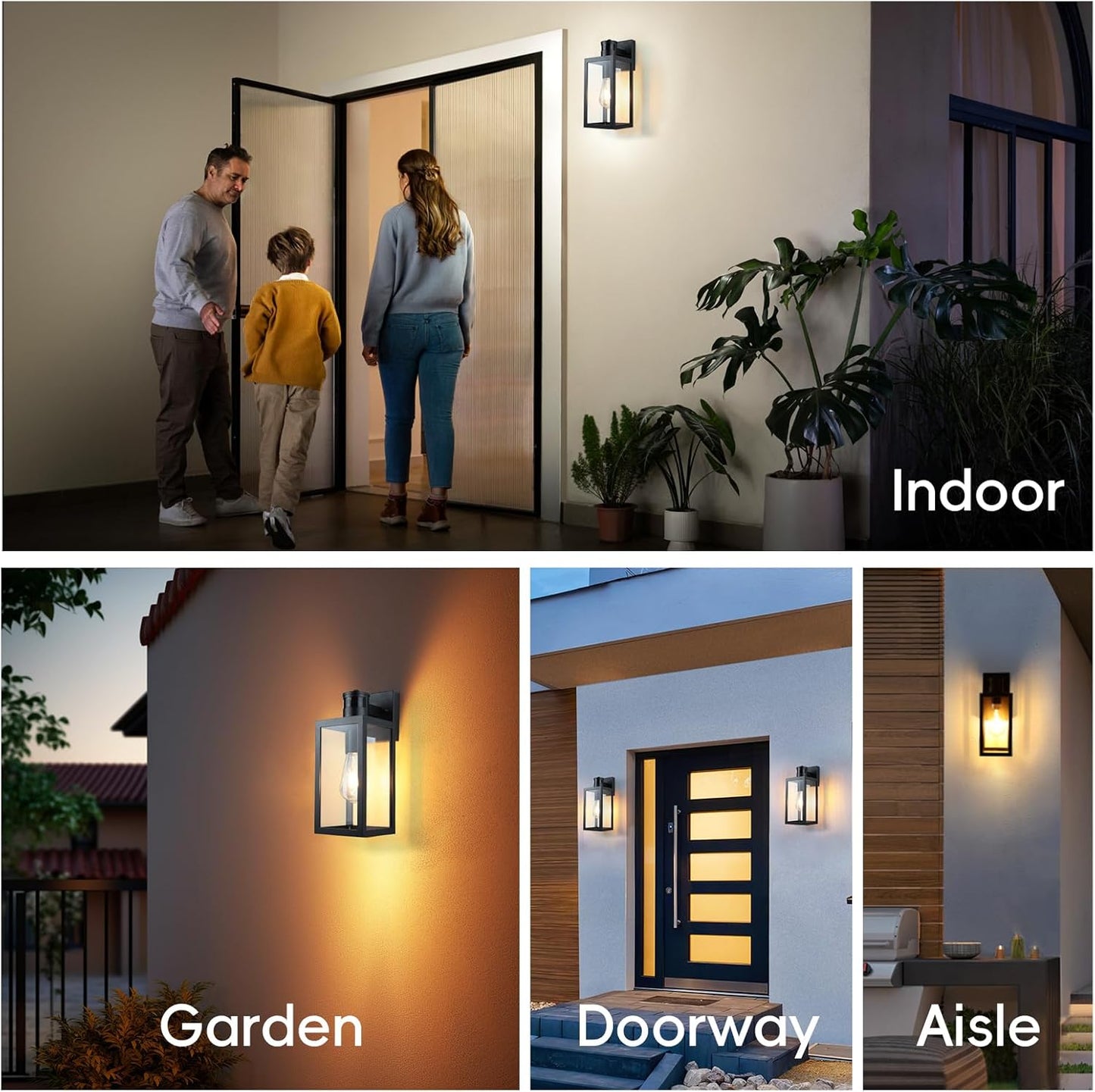 Motion Sensor Outdoor Wall Light. Dusk to Dawn Waterproof Sconce
