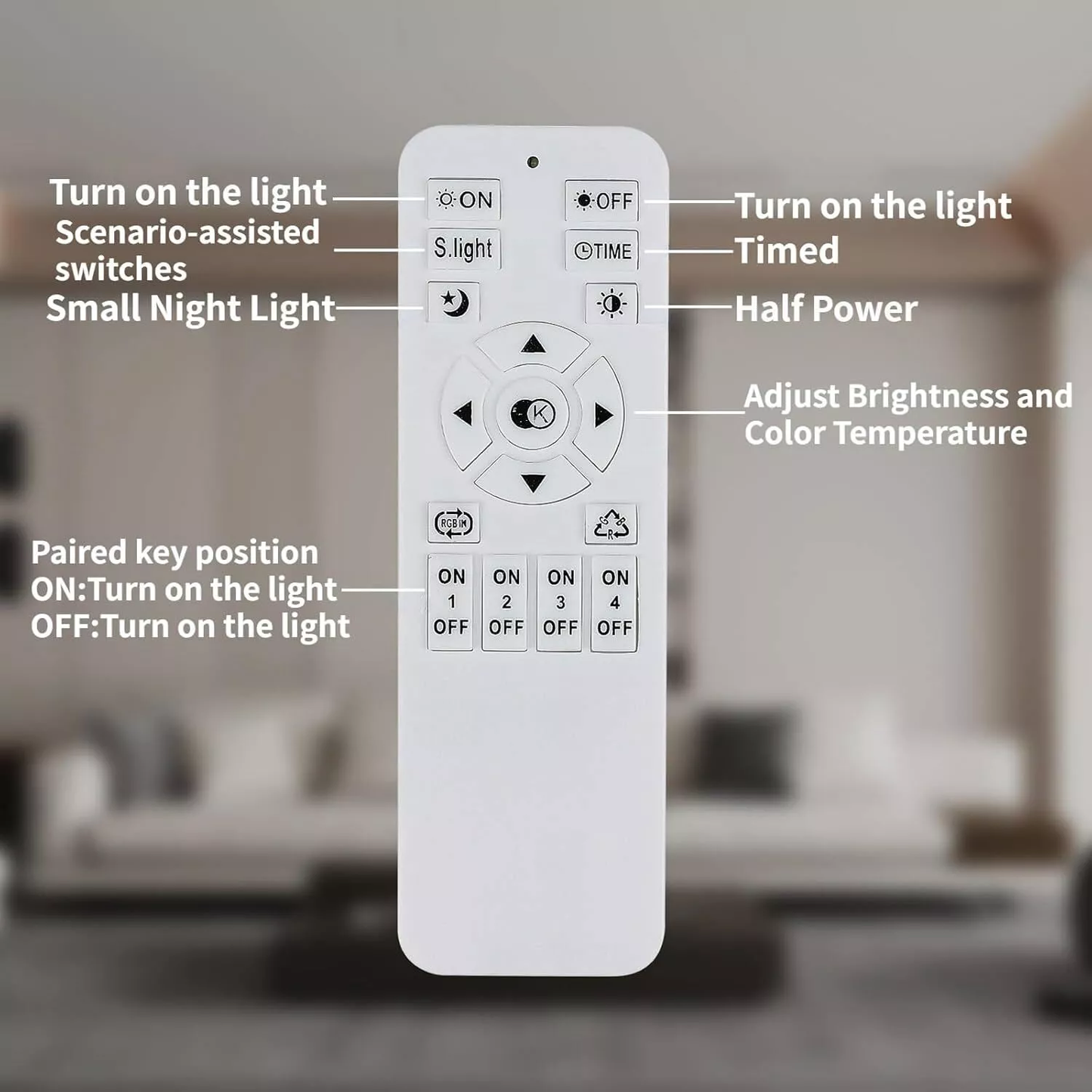 50W Dimmable LED Ceiling Light with Remote Control – Modern Pendant Lamp for Living Room – 60cm. Adjustable Brightness & Color Temperature