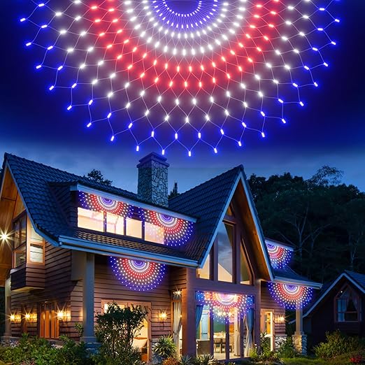 LED Net Fairy Lights – 270 Warm White. 8 Modes