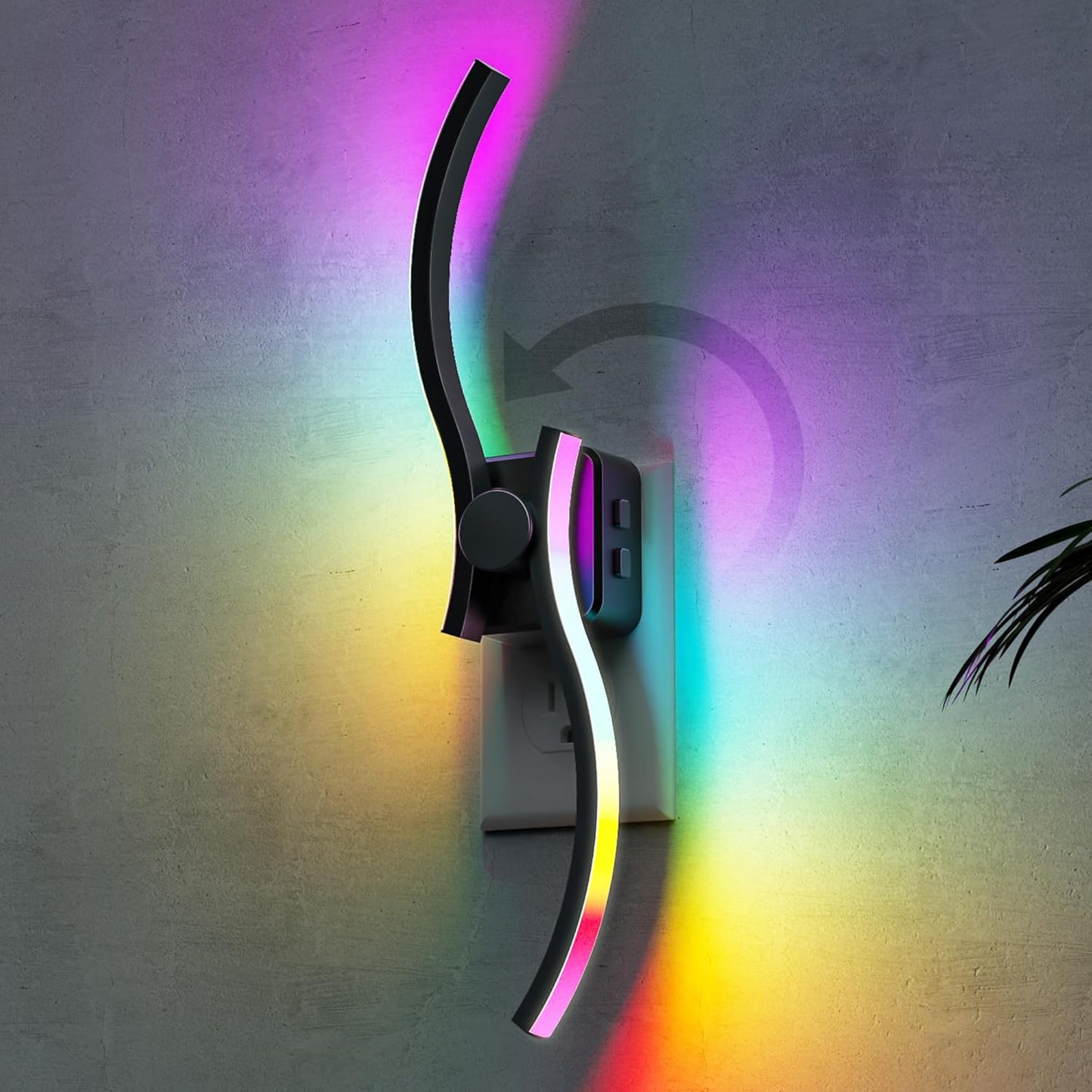 Night Light Wave Design. 1W RGB+Warm White. Color Changing. Plug-in Dusk to Dawn