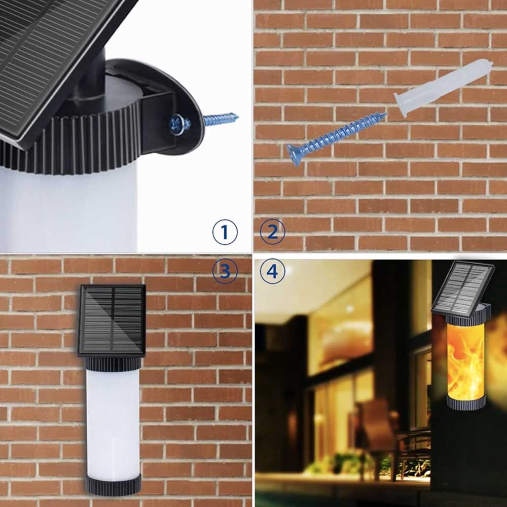 Applique Murale Solaire <br> Veilleuse en Flamme