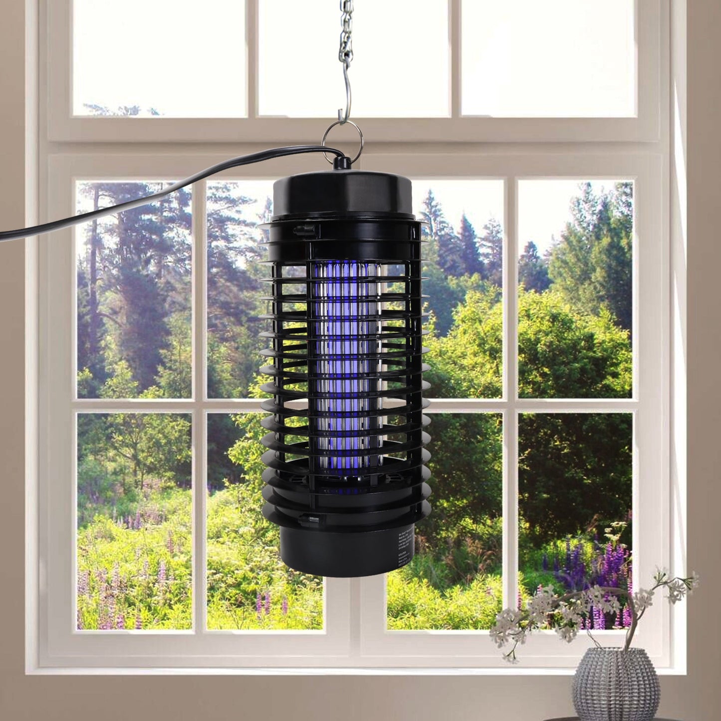 Bite Shield Electronic Flying Insect Killer AC Powered Bug Zapper Black