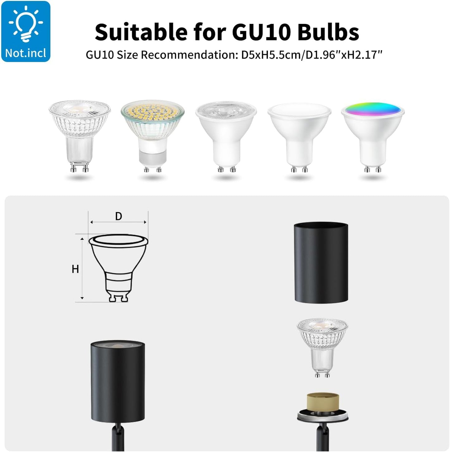 Black Ceiling Light – 6 Way Adjustable GU10 Spotlights. Modern Ceiling Lights for Kitchen. Living Room. Bedroom. Hallway (No Bulb)