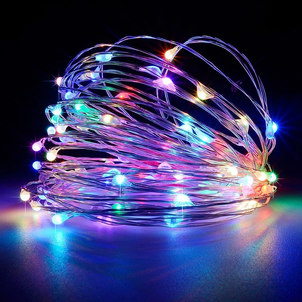 Guirlande Solaire en Fil de Cuivre 200 LED