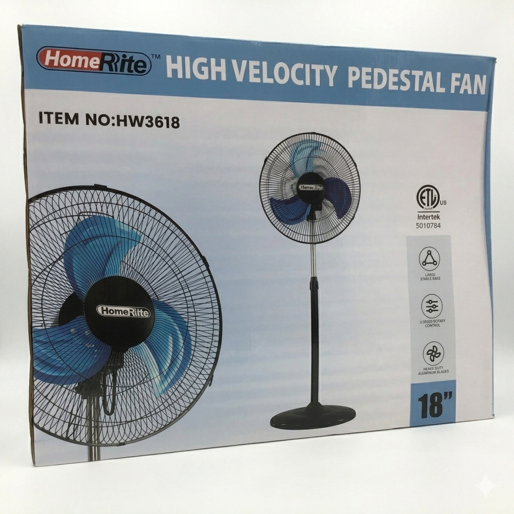 HomeRite 18 High-Velocity Industrial Pedestal Fan (1)