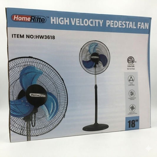 HomeRite 18 High-Velocity Industrial Pedestal Fan (1)
