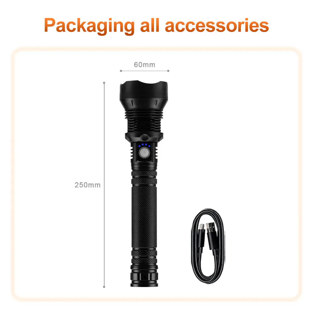 Helius X92 ABS Rechargeable Zoomable LED Flashlight