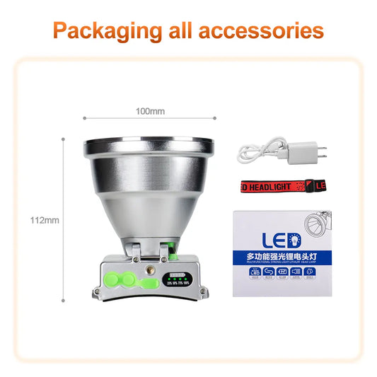 Helius 9801F High Power Build In Battery LED Headlamp