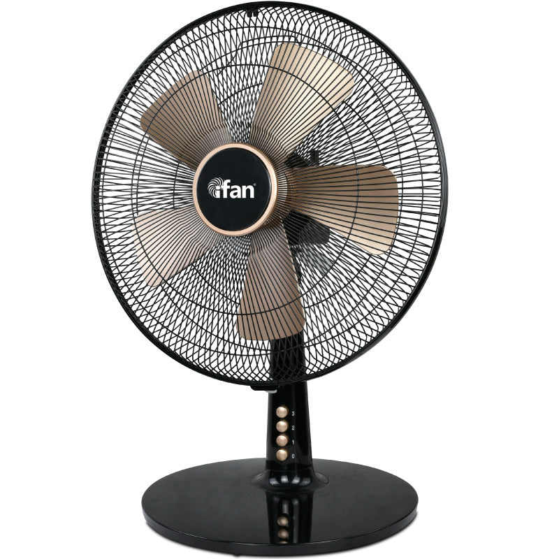 iFan 16 Desk Fan – 5 Blades. Turbo Fan. Vortex Airflow. Adjustable Tilt. Oscillation. Energy-saving. 3-Speed. black. IF402