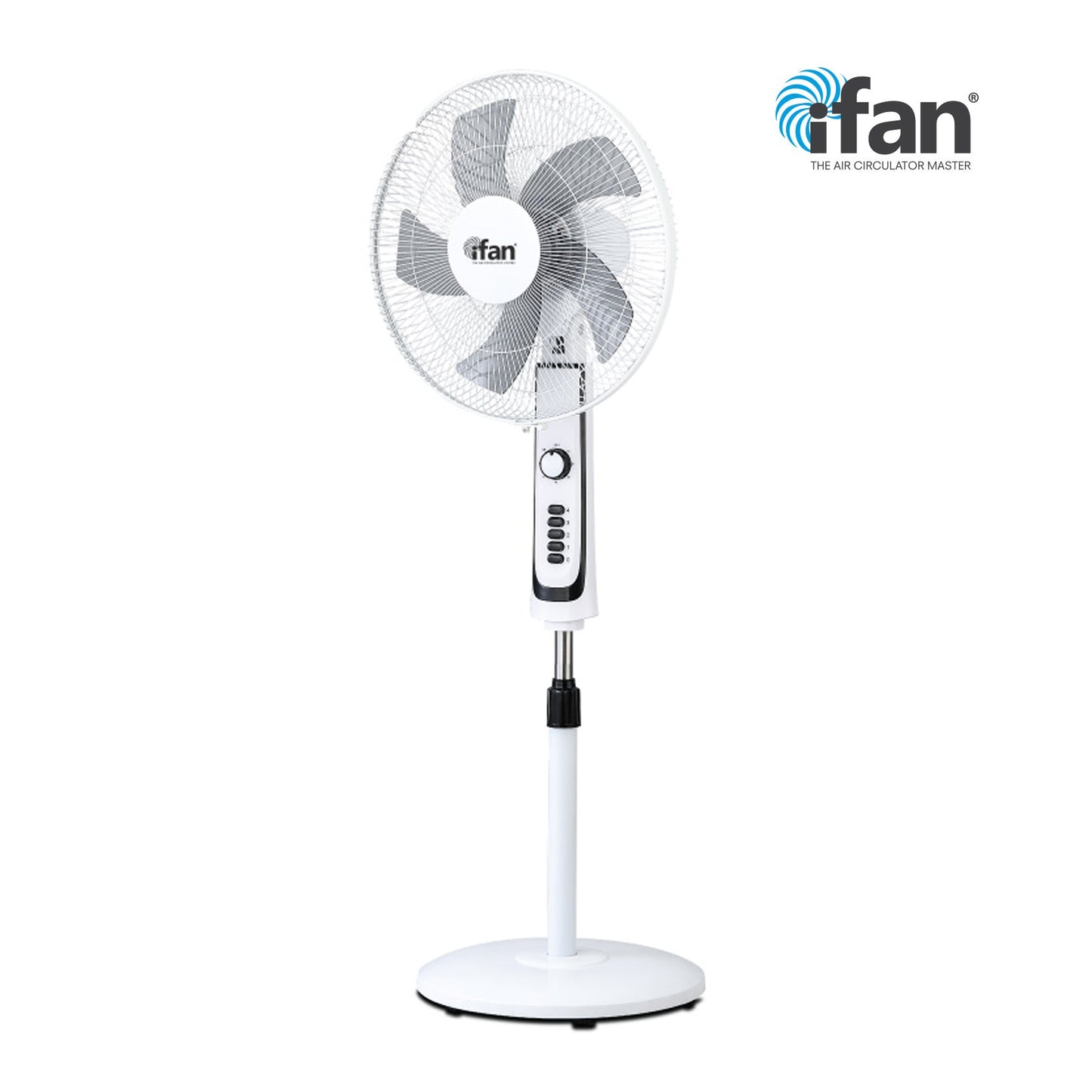 iFan 16 Stand Fan – Powerful Air Circulator. Adjustable Tilt & Height. Oscillation. Timer. Thermal Protection. 4-Speed. white. IF505