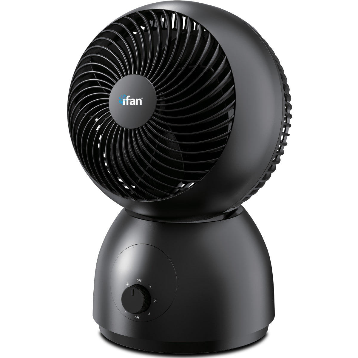 iFan 8 Air Circulator Fan – Concentrated Airflow. Desk Fan. Adjustable Tilt. Oscillation. Portable. Silent. 3-Speed. black. IF7403