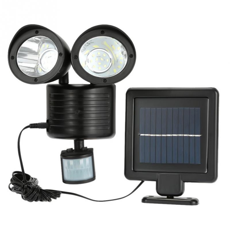 Lampe solaire jardin Double projecteur blanc