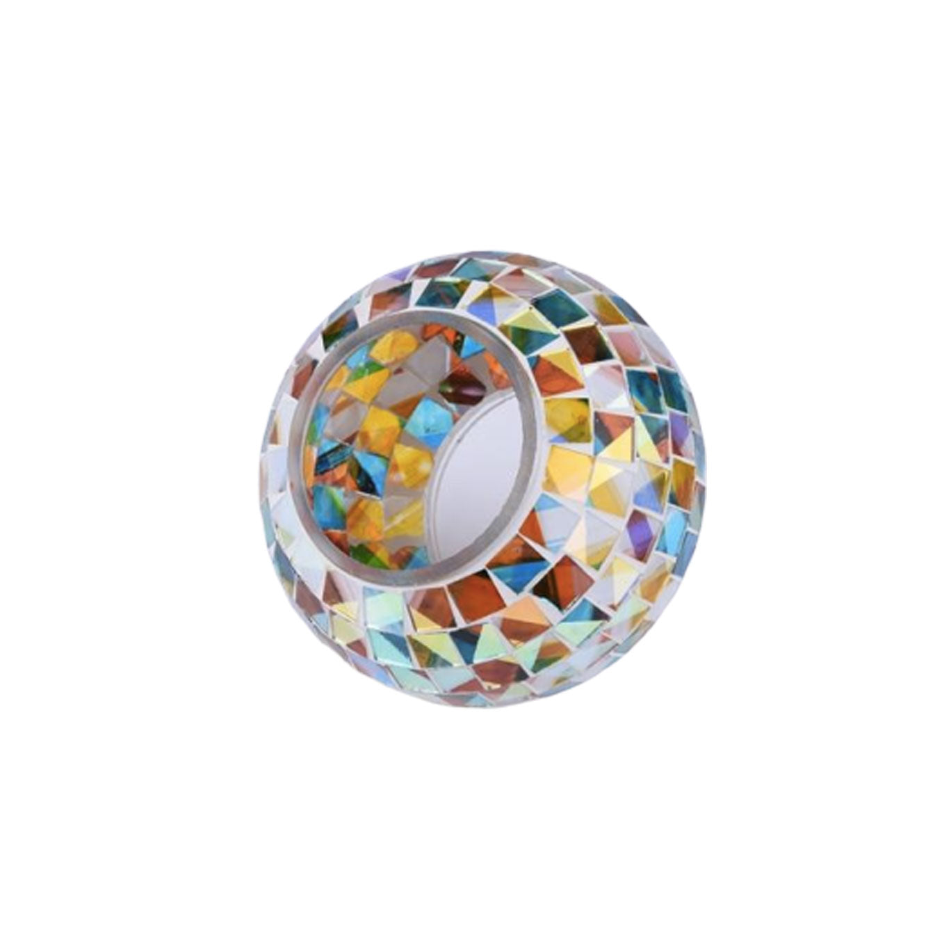 Boule mosaïque solaire en verre Arc-en-ciel