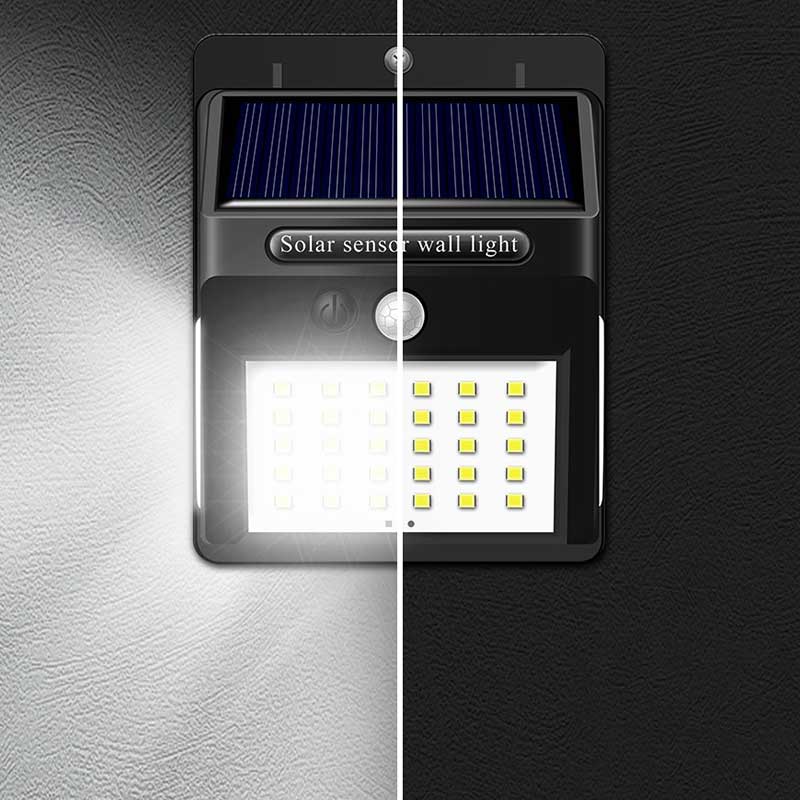 Applique murale solaire 144 LED Noire