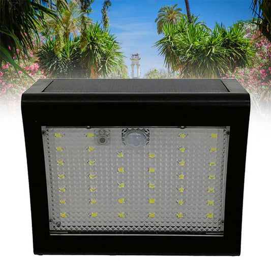Applique murale solaire 38 LED noire (PIR)