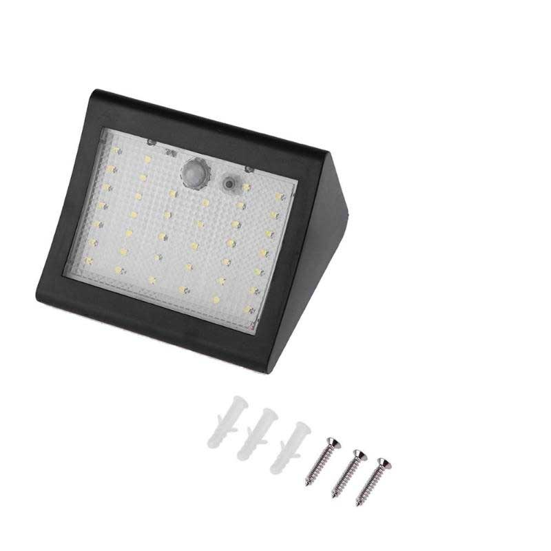 Applique murale solaire 38 LED noire (PIR)