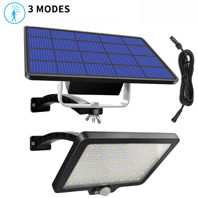 Lampe solaire jardin avec panneau déporté 48 LED